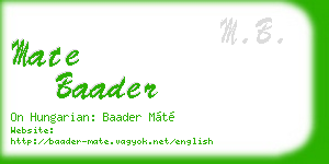 mate baader business card
